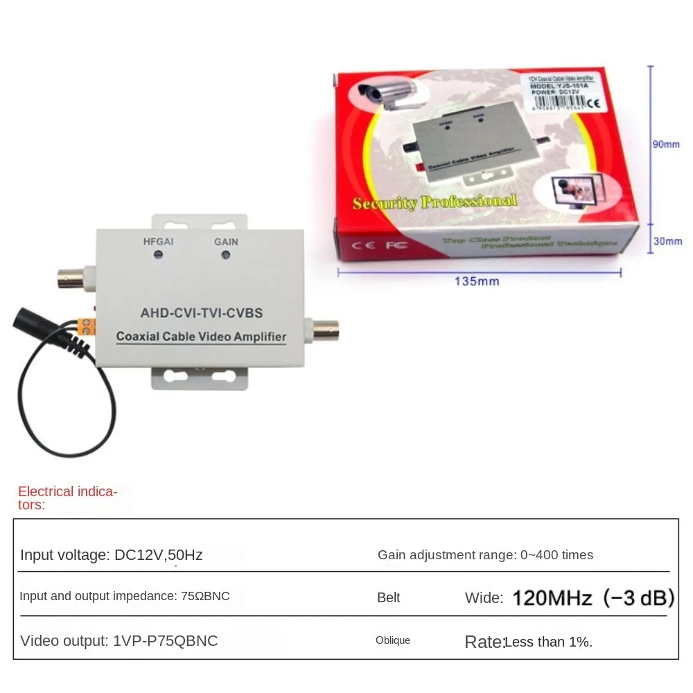 Imagem -04 - Booster Video do Amplificador do Sinal Bnc Cabo Coaxial Acessórios do Cctv fc
