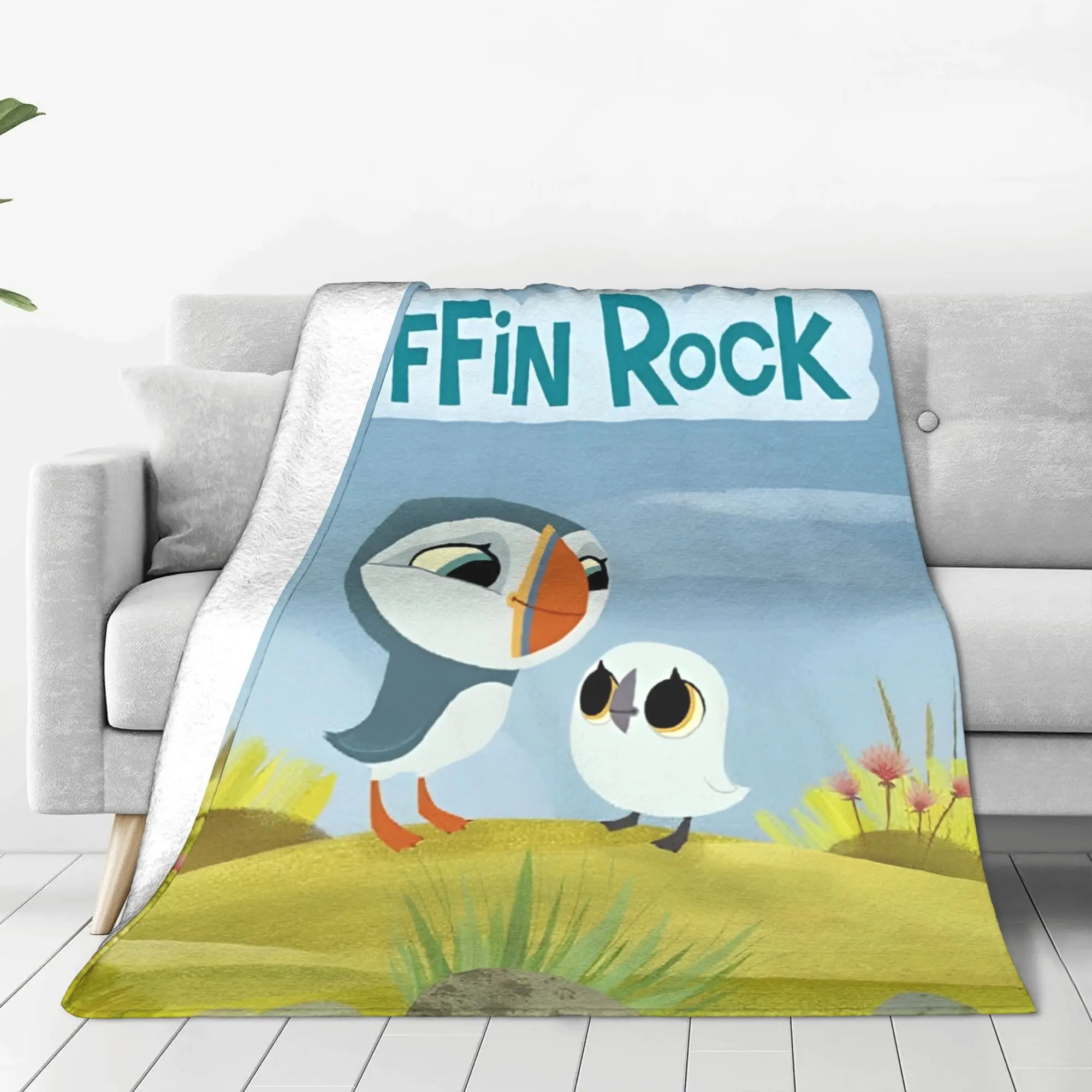 Puffin Rock and the New Friends Cartoon Accessories Blanket Super Soft Blankets for Couch 50x60 Inches Multi-size Bedding Throws