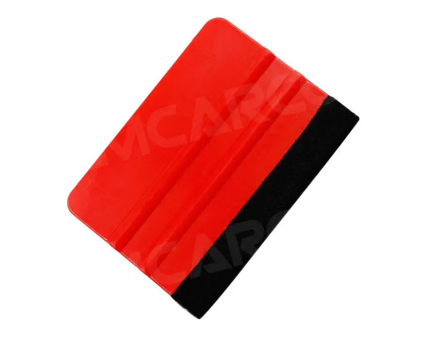 Auto Styling Vinyl Carbon Fiber Window Ice Remover Cleaning Wash Car Scraper With Felt Squeegee Tool Film Wrapping 1 PCS