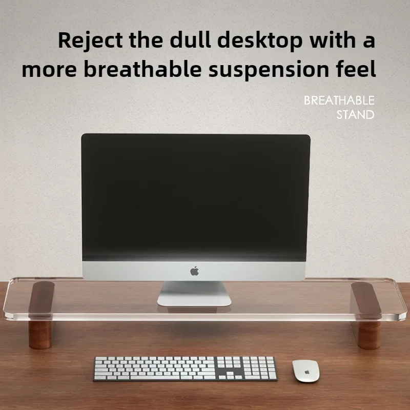 Clear Acrylic Monitor Stand Riser for Computer Office Desk Organizer Shelf Laptop Screen Holder Desktop Workstation Accessories