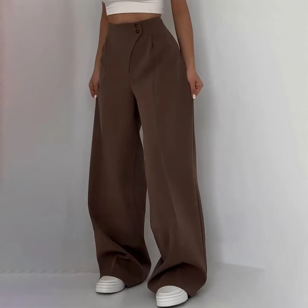 Women Pants Elegant Office Loose Fit Pants Casual Wear Wide Leg Comfortable Trousers Women's Pants Customize