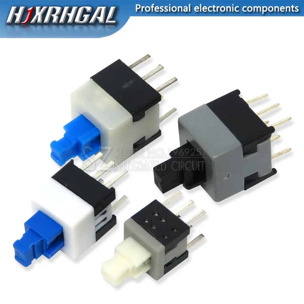 10PCS 5.8*5.8 7*7 8*8 8.5*8.5mm Self Locking Push Tactile Power Micro Switch Kit 6 Pin Button Switches