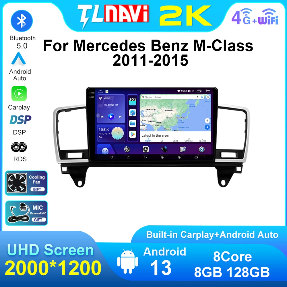 Android Auto For Mercedes Benz M-Class M Class W166 ML 2011 - 2015 Car Radio Multimedia Video Player Navigation GPS Carplay