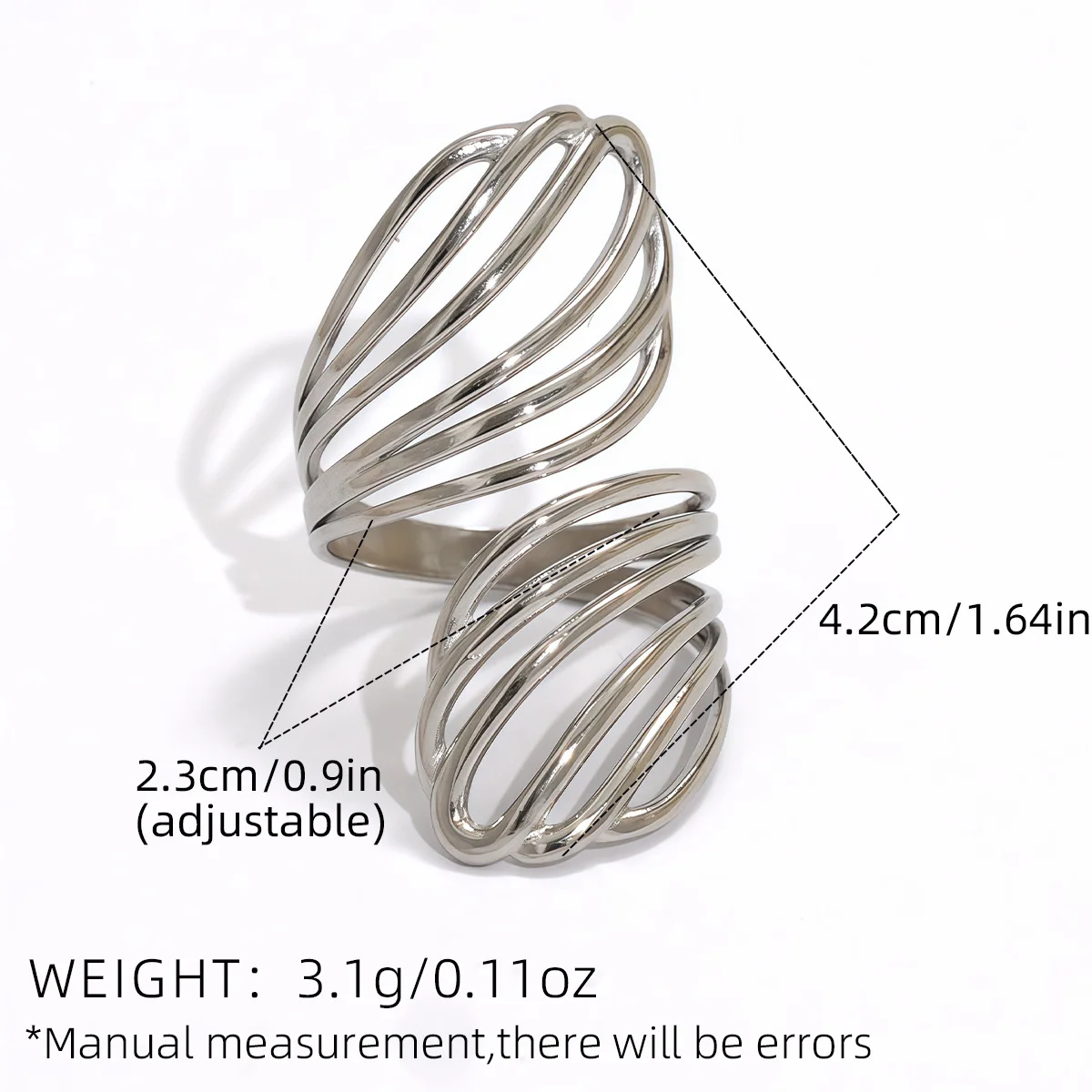 Bagues ouvertes géométriques en acier inoxydable lisse pour femmes, ligne creuse, Punk, cadeau de fête de fiançailles, accessoires de bijoux de tempérament