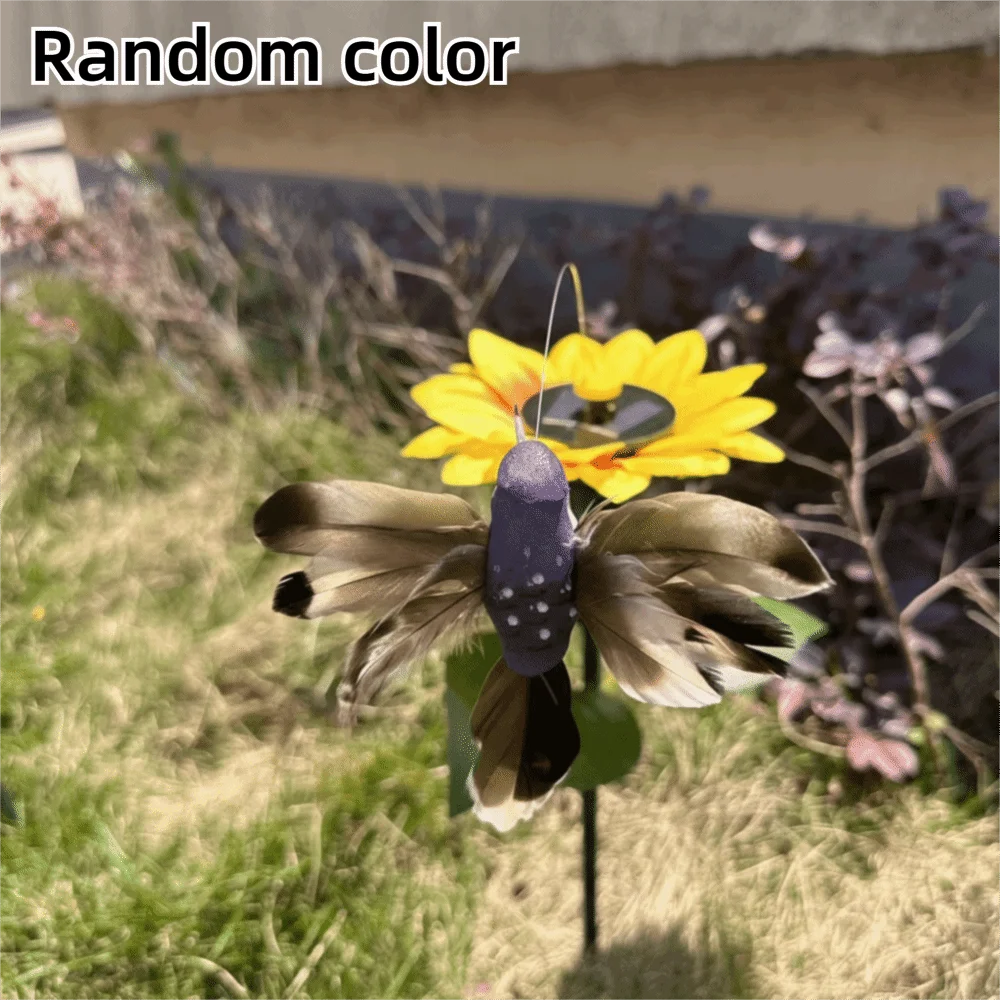 Power Vibration Solar Rotating Bird Stake Mounting Wobble Design Solar Powered Flying Butterfly Waterproof