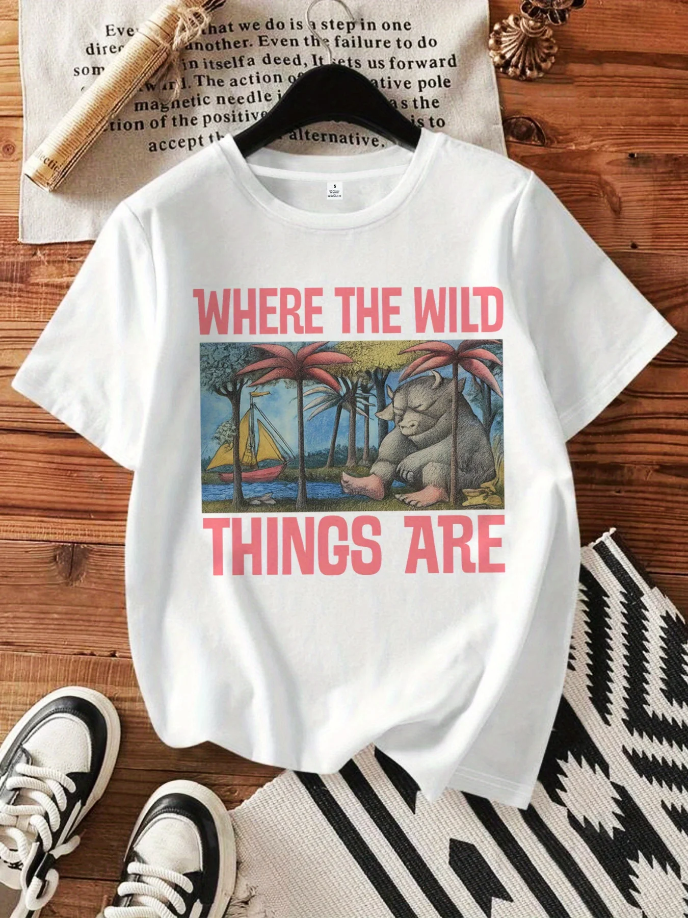 

【018692】Cartoon pattern Crew Neck Women's T-Shirt Short Sleeve Fashion Printed Half Sleeve Top Stretch T-Shirt