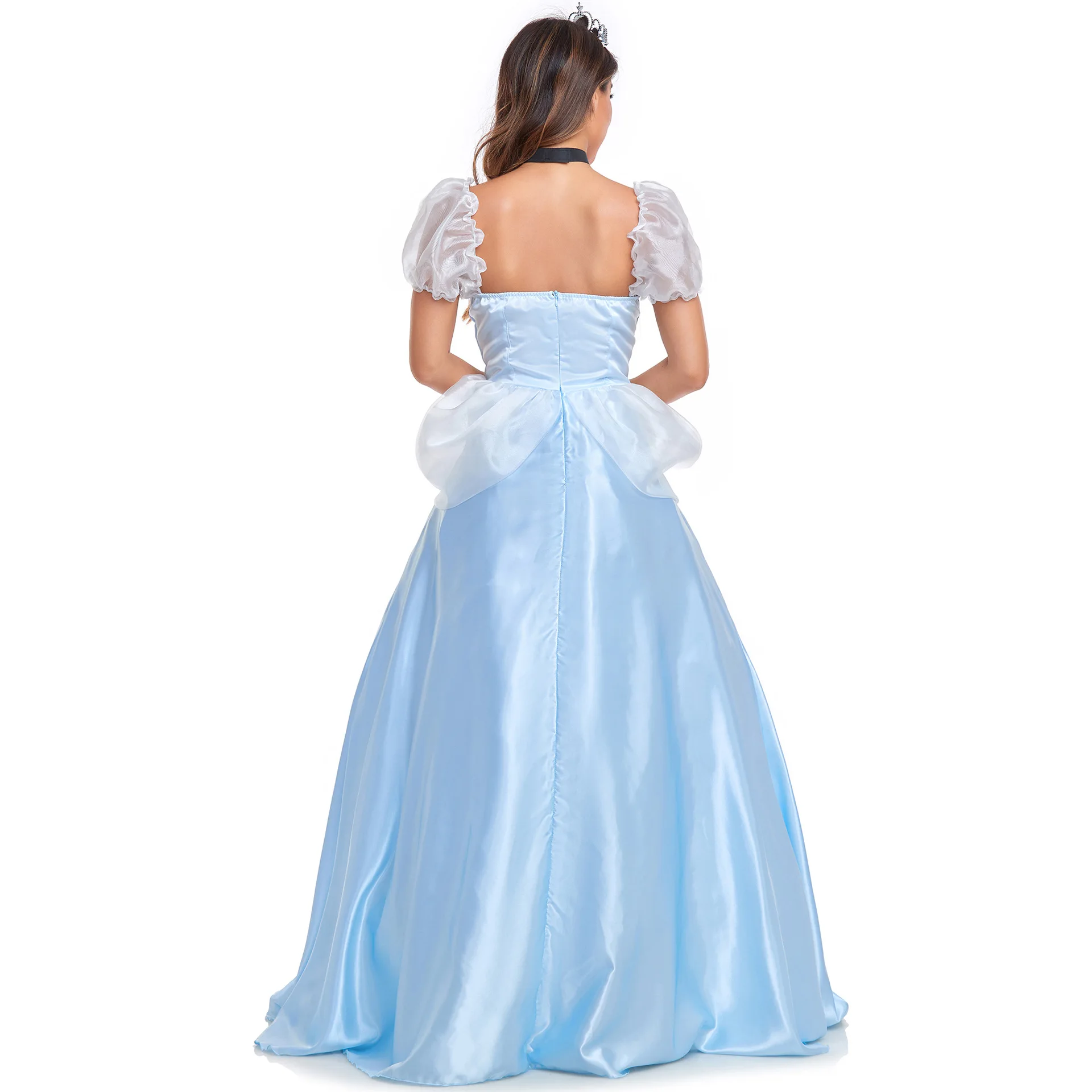 Movie& Tv Girl Princess Cosplay Snow Costume Blue Delucse Dress Halloween For Carnival Party Costume