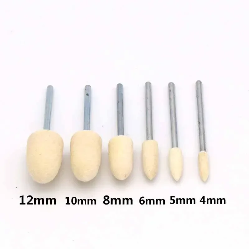 Wool Felt Mounted Polishing Buffing Wheel Grinding Head 2.35/3mm shank For Metal Stainless steel jade Fine Polishing