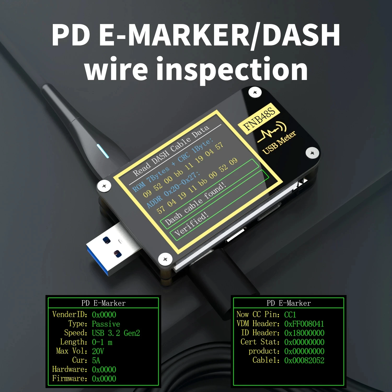 FNB48S PD trigger Voltmeter ammeter Current and Voltmeter USB tester QC4 + PD3.0 2.0 PPS fast charging protocol capacity test