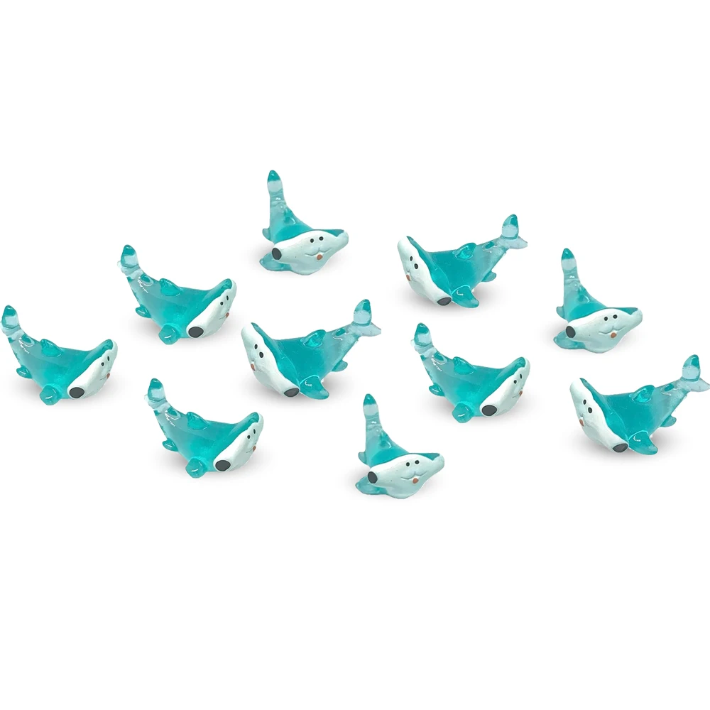 5/10pcs Mini Resin Hammerhead Shark Miniatures, Sea Animals Fairy Garden Ornament, Micro Landscape DIY Craft Decoration