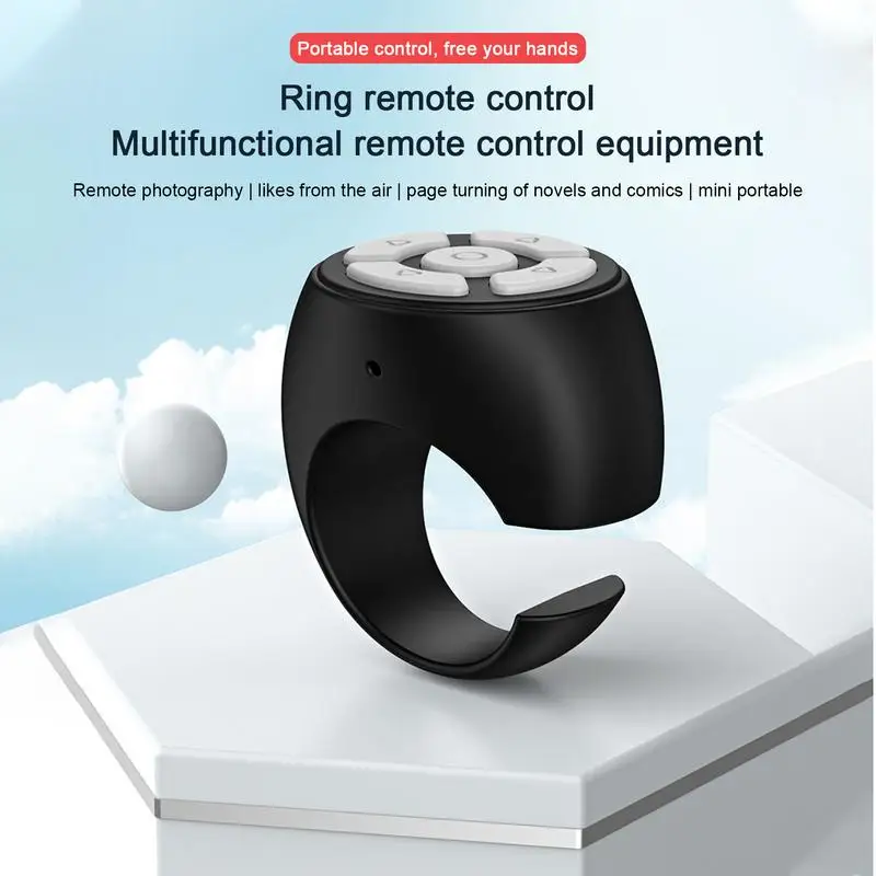 Multi-function BT Ring Remote Control Portable Fingertip Selfie Video Controller Automatic Page Turner Browsing For Phone