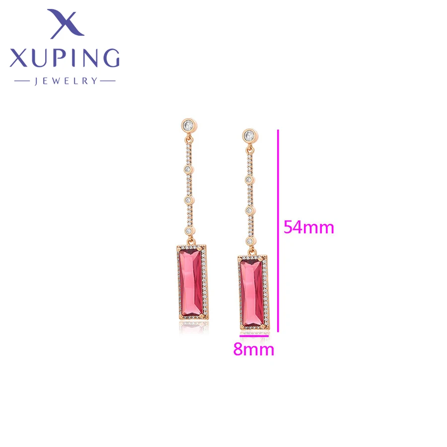 Xuping Jewelry New Square Trendy Fashion Серьги Gold Color Drop Earrings for Women Girl Party Gift X000783463