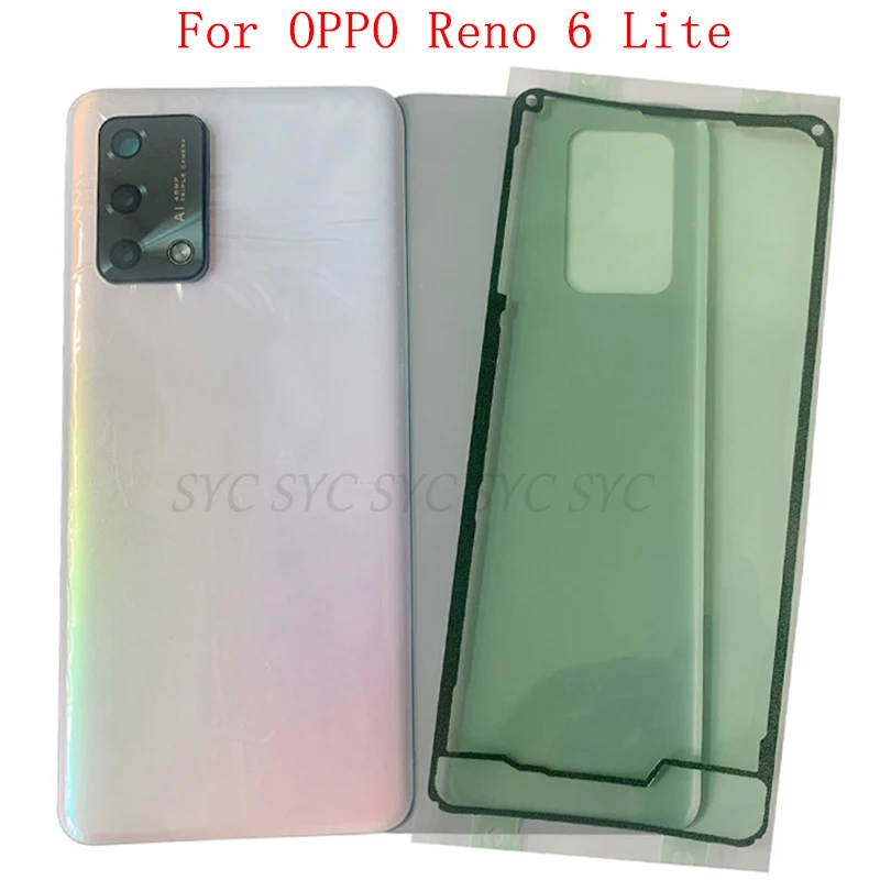 Battery Cover Rear Door Case Housing For OPPO Reno 6 Lite Back Cover with Adhesive Sticker Repair Parts