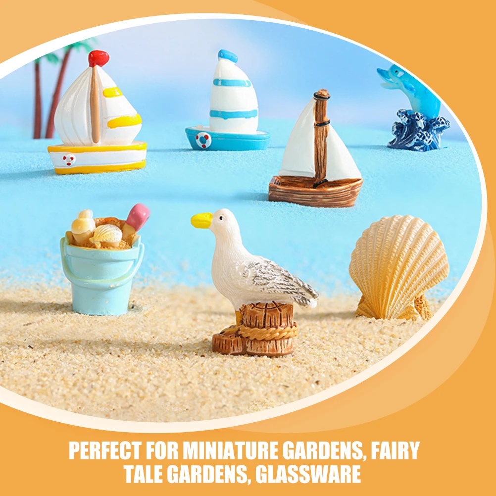 

10pcs Marine Resin Statue Lifelike Aquarium Accessory Underwater Decor Artificial Crafts Mini Garden Fish Tank Ornament