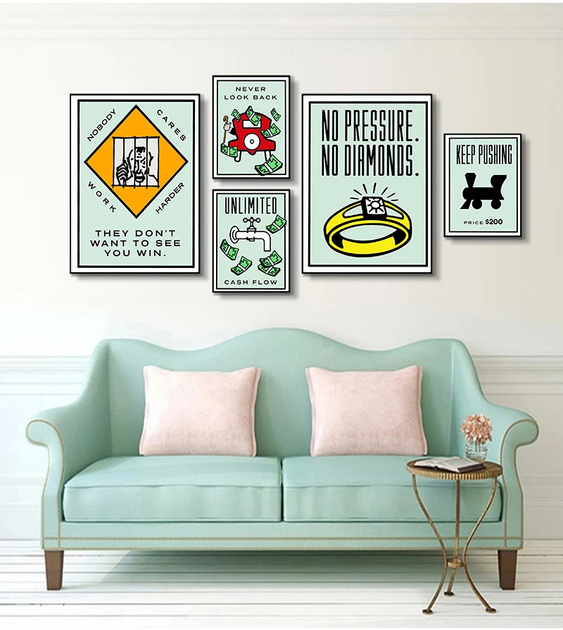 فن الشارع الجرافيتي لوحة قماشية ، أليك احتكار ، اقتباس مضحك أعمال فنية جدارية ، ديكور فني ، ملصق حرير ، G286