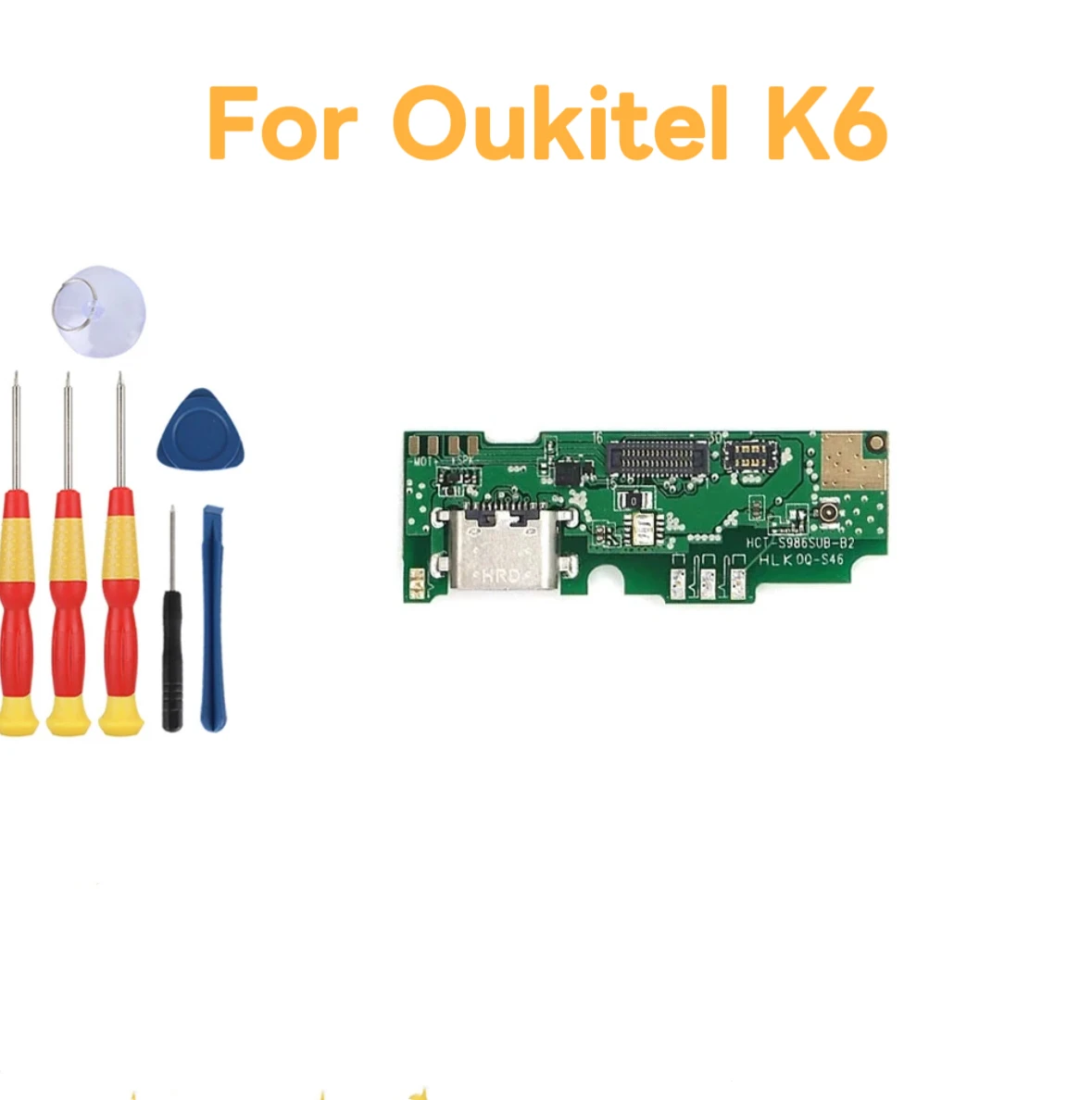 USB-плата зарядки (порт) для Oukitel WP12, K4000 Plus, K15 Plus, K6: Зарядная док-станция с инструментами для замены