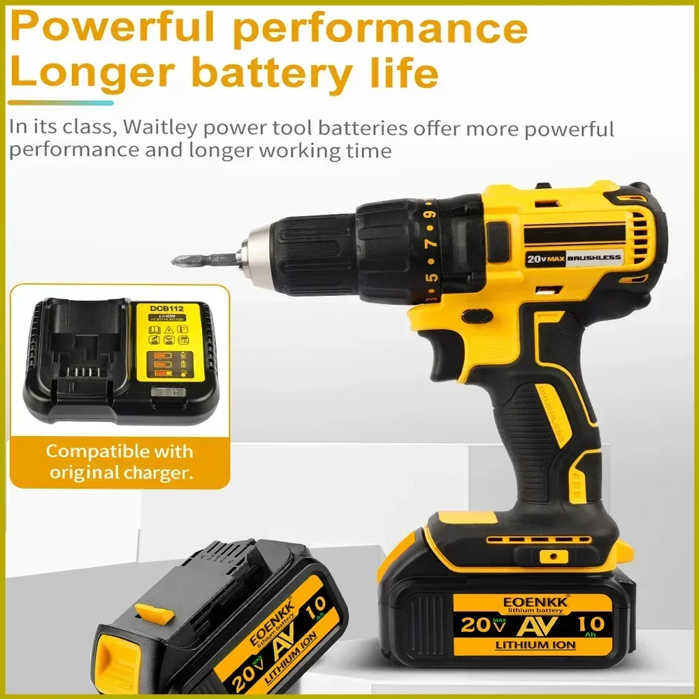 New 20V 10000mAh Max battery replacement tool, suitable for DeWalt DCB184 DCB181 DCB182 DCB200 5A battery 18650.00