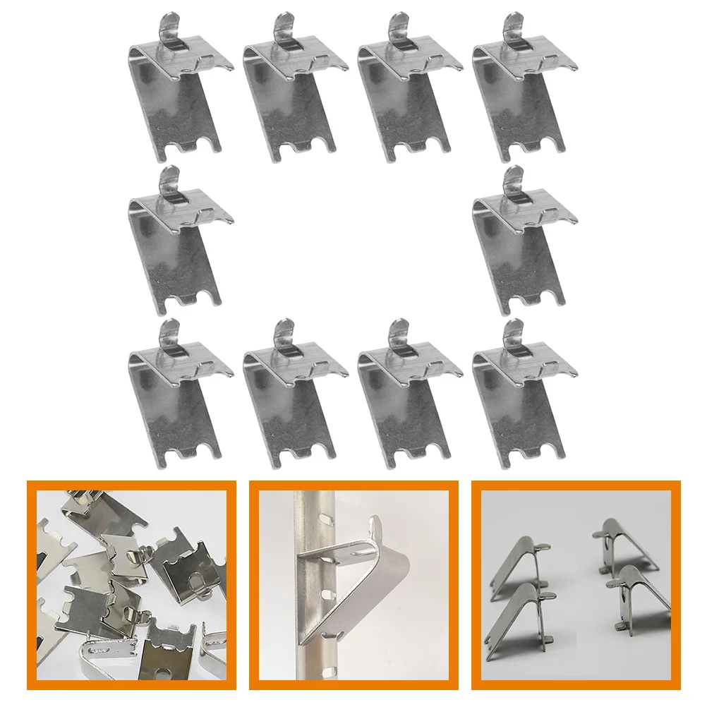 10 Pcs Freezer Shelf Buckle Rack Cooler Support Clip Hook Stainless Steel Clips Metal Brace Refrigerator Clamp Hooks