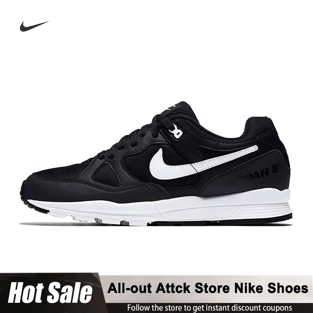 

Nike Air Span II Shoes Мужская повседневная обувь с мягкой подкладкой Черно-белые удобные нескользящие кроссовки для бега с низким берцем AH8047-008