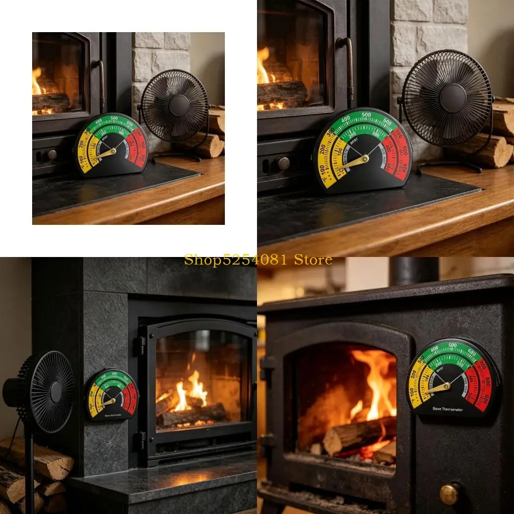 AXYC Wood Stove Thermometers with Magnetic Back and 0~500°C/0~900°F Two-Unit Reader Face for Flue Pipe Oven