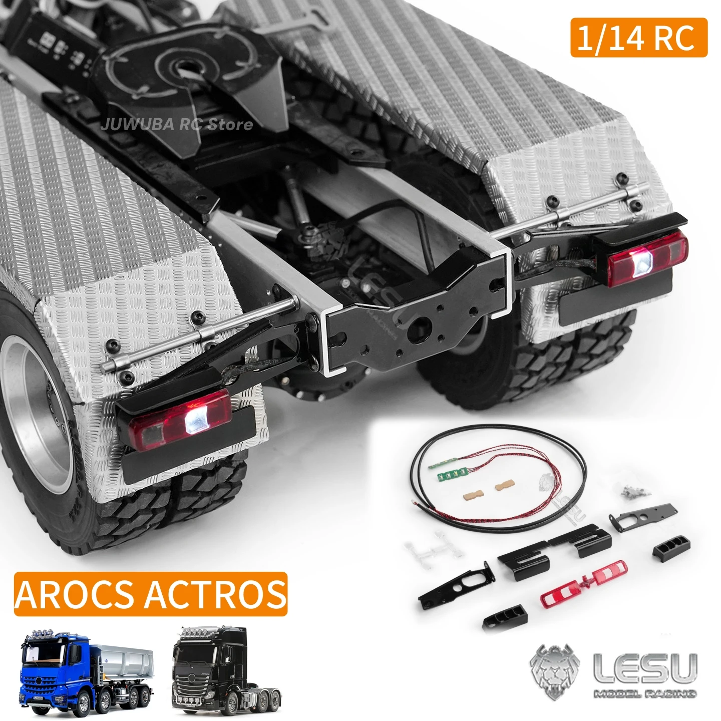 Toy Tipper Taillights Rear Light With LED For Tamiya Benz AROCS ACTROS 1/14 RC Tipper Dump Truck Parts Accessories LESU S-1248-C