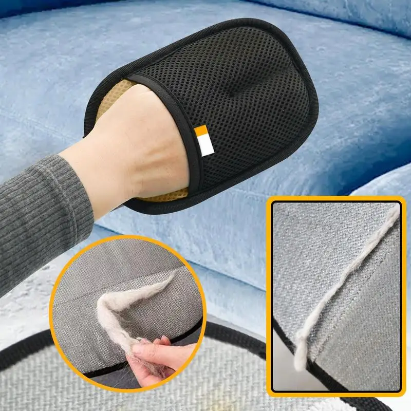 

Couch Hair Removal Tool Efficient Grooming Gloves Lint Cleaner Portable Tool for Bedding Couch Carpet Mat Rug Furniture