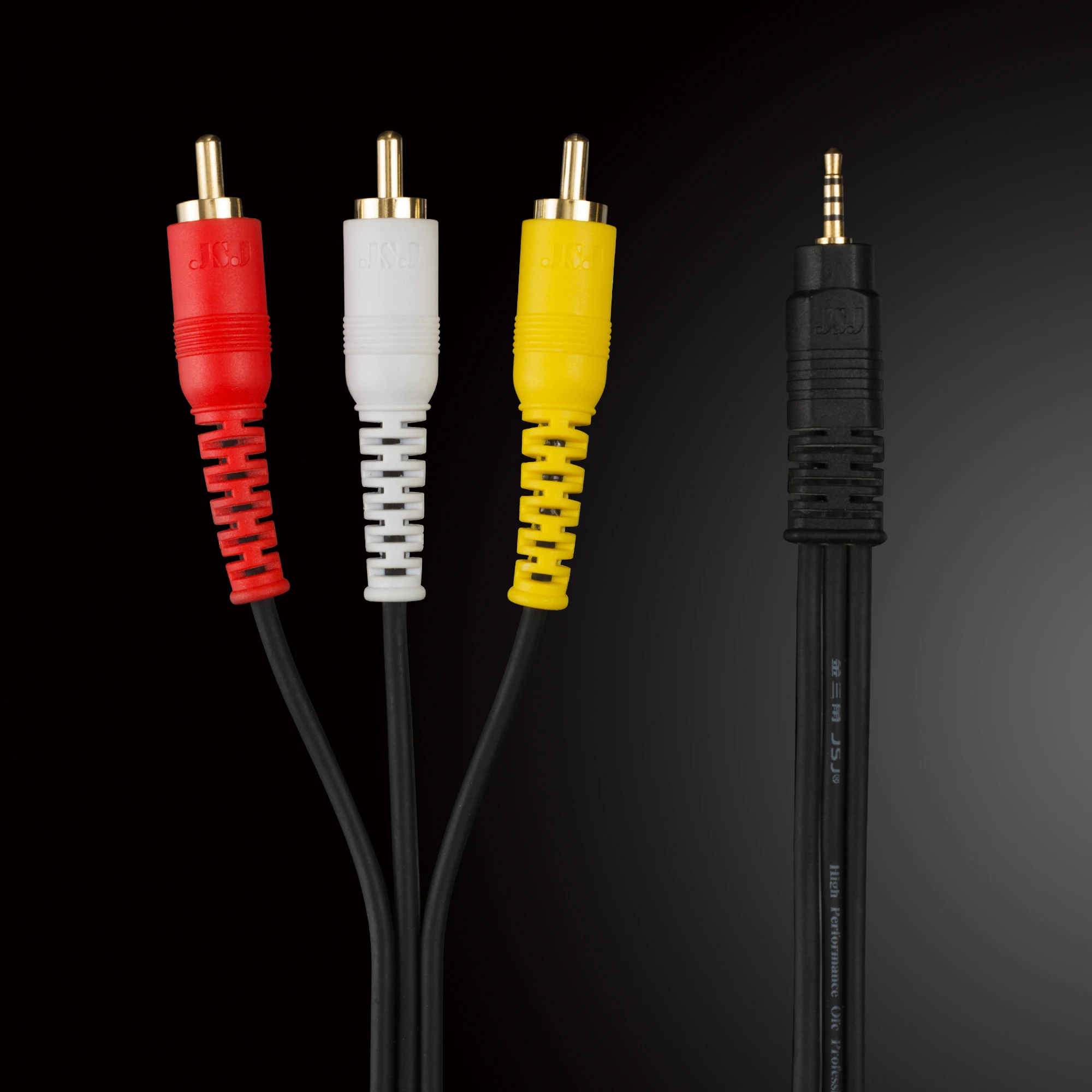 JSJ 3.5MM Jack Male to 3RCA Male 24k Gold Plated  Audio Video AV OFC Copper Cable for TV Mi Box