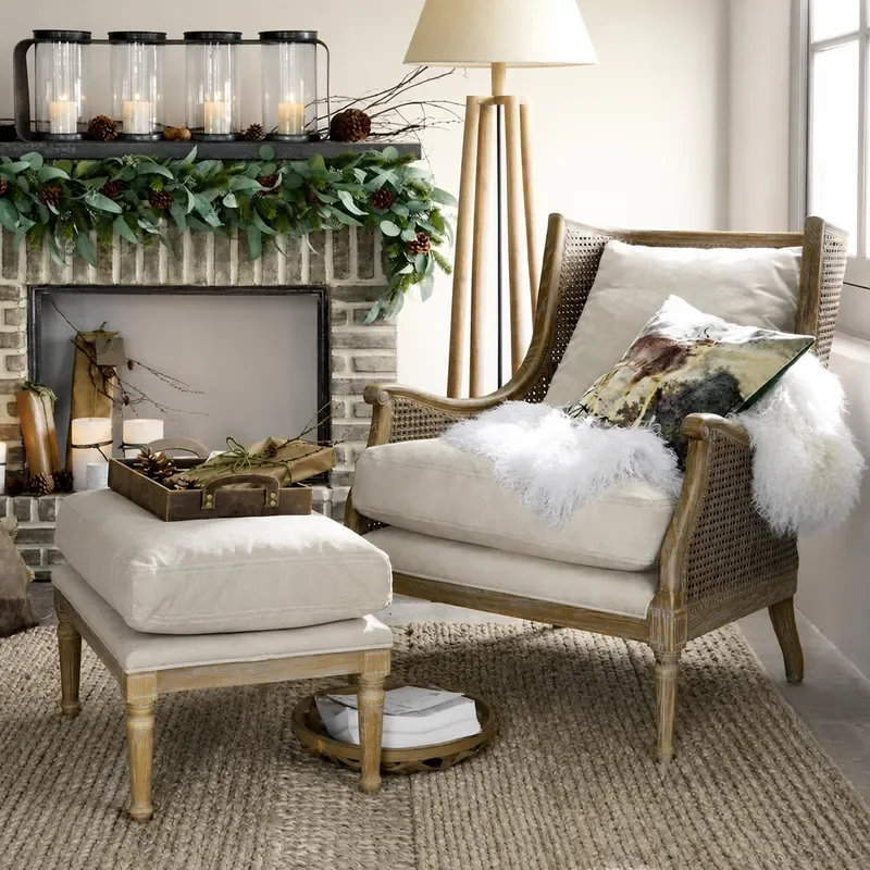 Solid Wood Single Sofa Chair Small Apartment Balcony Leisure Chair Living Room Nordic Rattan Lazy Stool