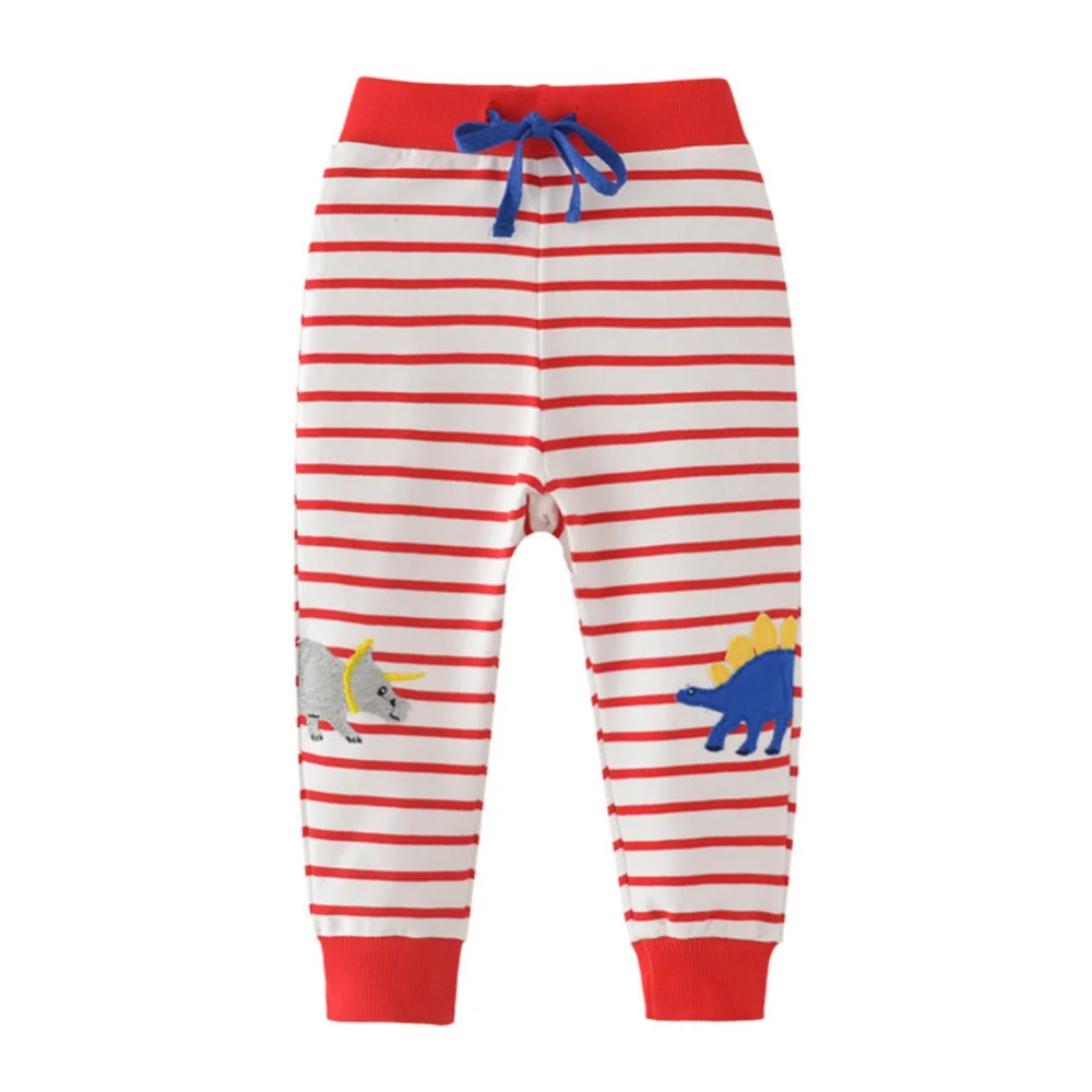 Spring Pants for Boys Cotton Sweat Pants Kids Girls Breathable Casual Long Trousers Baby Children Cartoon Dinosaur Trousers