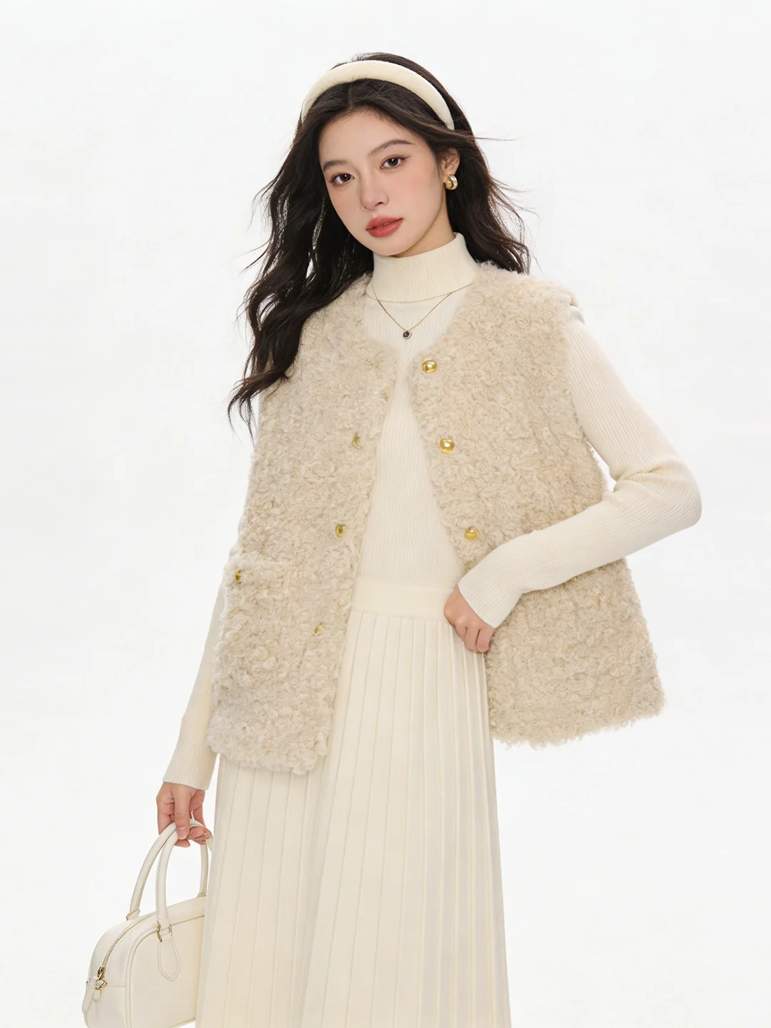 

Повседневная мягкая куртка-жилет из искусственного меха и кожи, модная, для ранней весны, универсальная, короткая, для многослойных образов