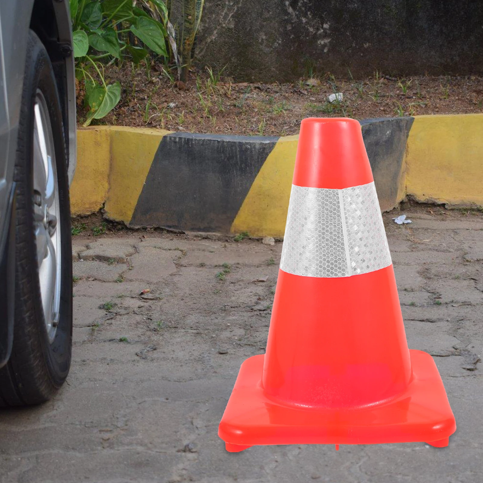 

Plastic Barricade 30cm 1kg Reflective Safety Cones Driveway Traffic Control Parking Driveway Cones Lot Road cones