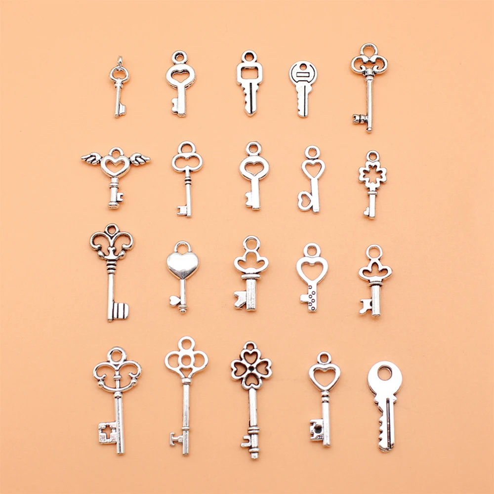 20pcs/set Key Charms For Jewelry Making Pendant Diy Crafts Accessories L10309