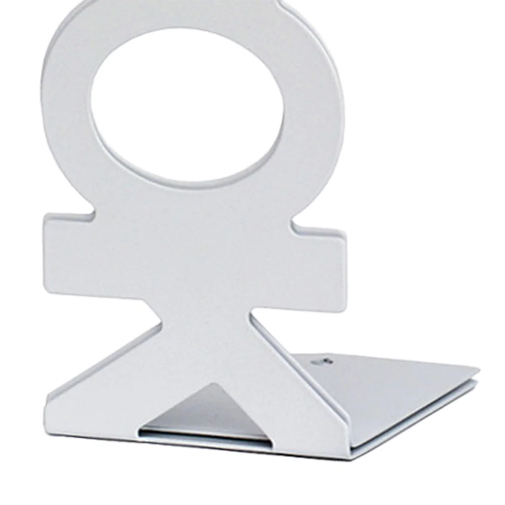 

208Mm White Metal Bookends Book Stand Creative Retro Design for Home Library Study Organization Stationery Organizer Frame