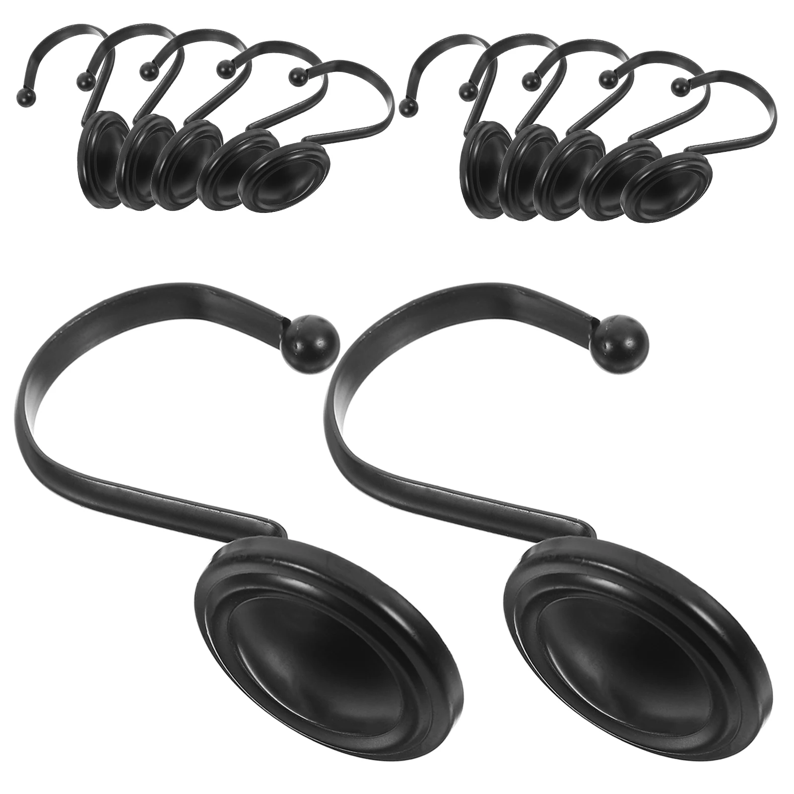 

12Pcs Shower Curtain Hooks Creative Iron Material Secure Hanging Prevent Curtain Falling Decorative Hooks Shower Hook