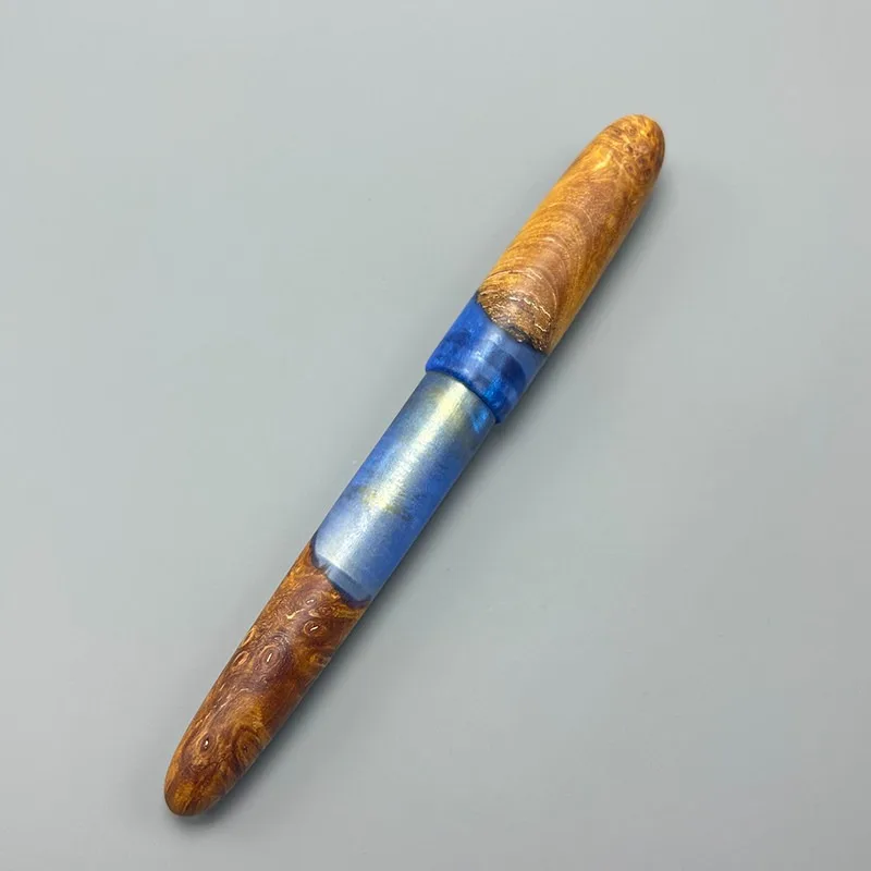 BALAOYE Natural Solid Wood Fountain Pen Hand Polished Titanium NO.6 JOWO Imported From Germany Nib F 0.5mm Cute Pens Stationery