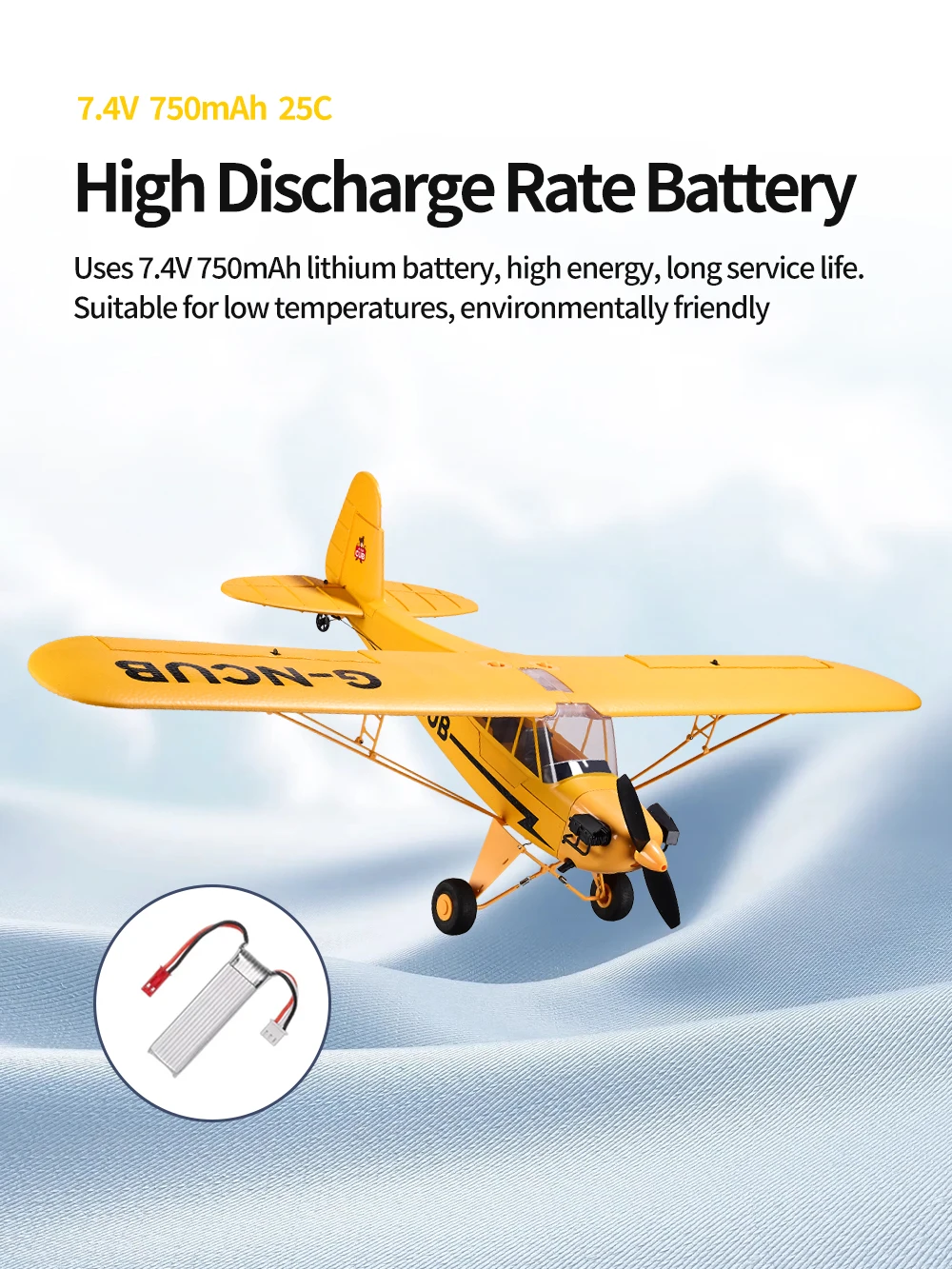 New J3-CUB RC Airplane 5CH 2.4G Remote Control Mode1 (Right Hand Throttle) 3D/6G 1406 Brushless Motor Outdoor Foam Fiexd Plane