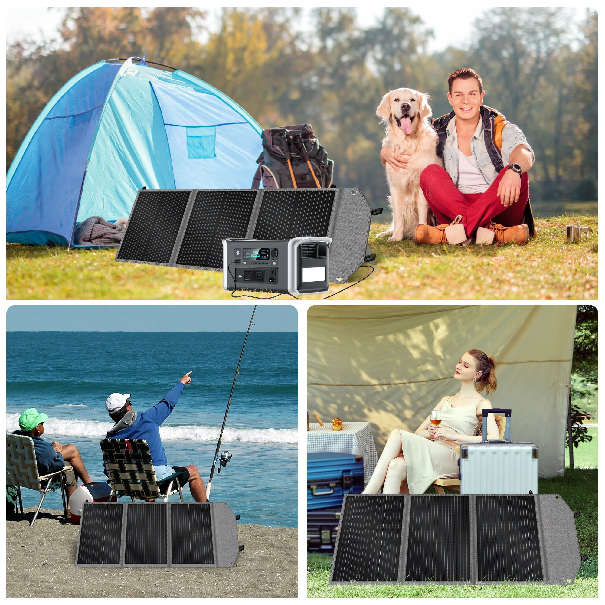 CTOLITY SP100N 100 واط المحمولة طوي لوحة شحن بالطاقة الشمسية USB نوع C عدة 20.5 فولت 23% كفاءة الانتقال للتخييم RV الصيد #5