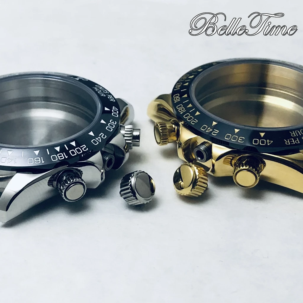 عالية الجودة دايتونا كوارتز كرونوغراف 40 مللي متر VK63 السيراميك الحافة صالح VK63A VK64 كوارتز ساعة يد تعمل بالحركة اكسسوارات