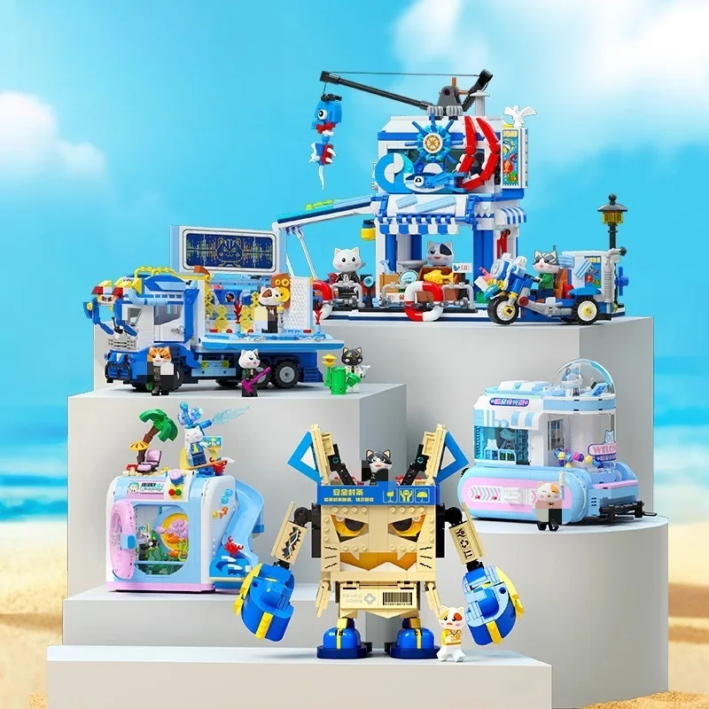 

SEMBO Robot Building Block Cat Doll Hand-assembled Hakimi Paradise Model Ornaments Children's Educational Toys Birthday Gift