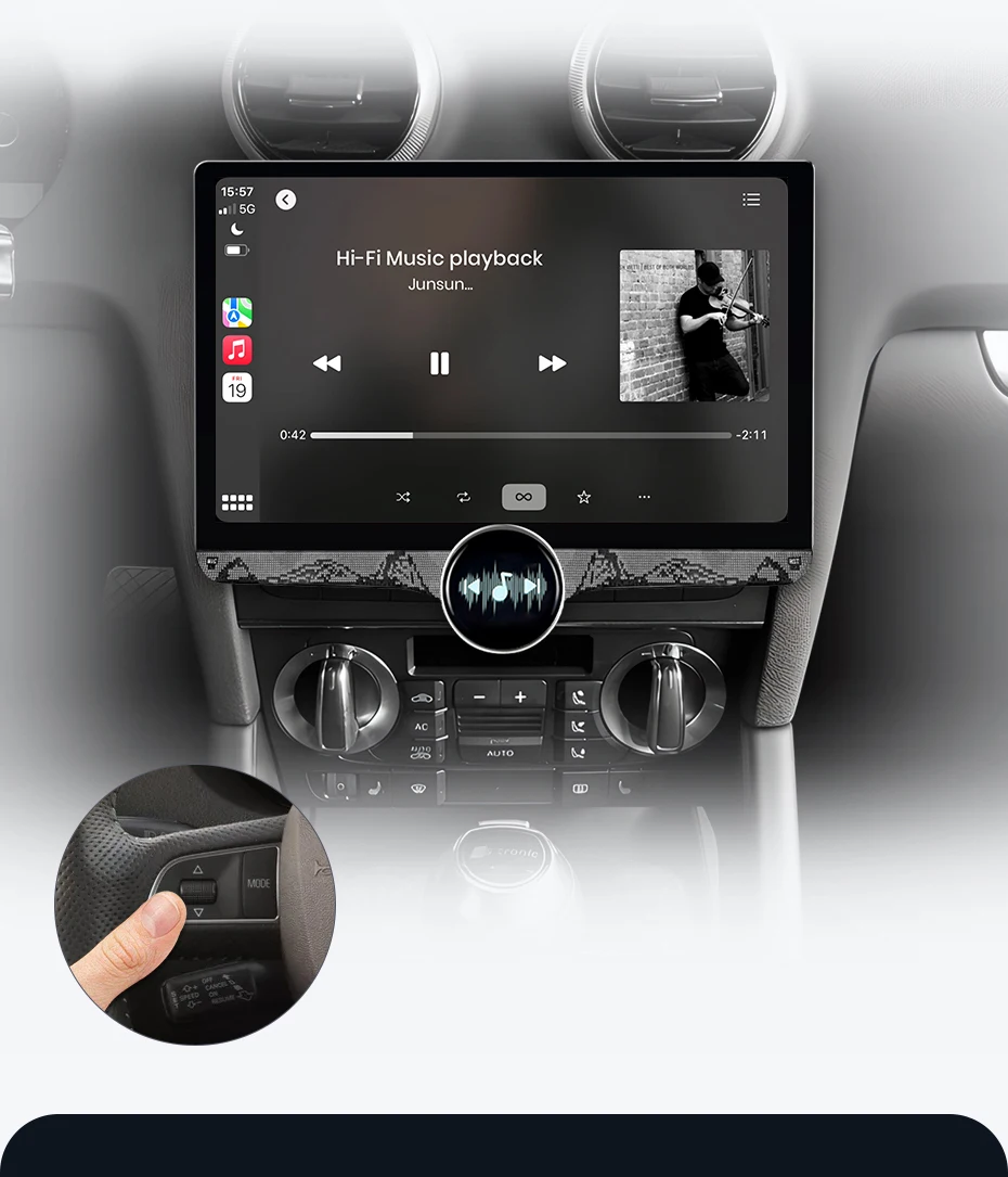 Junsun 11,5 Zoll 2K Touchscreen Kabelloses CarPlay für Apple Universelles Autoradio Android Auto Stereo Multimedia-Videoplayer Intelligente Fahrzeugsysteme 2 Din Autoradio-Haupteinheit GPS-Navigation BT 4G WIFI 8-Kern FM AM DSP RDS SWC DAB – Detail 18