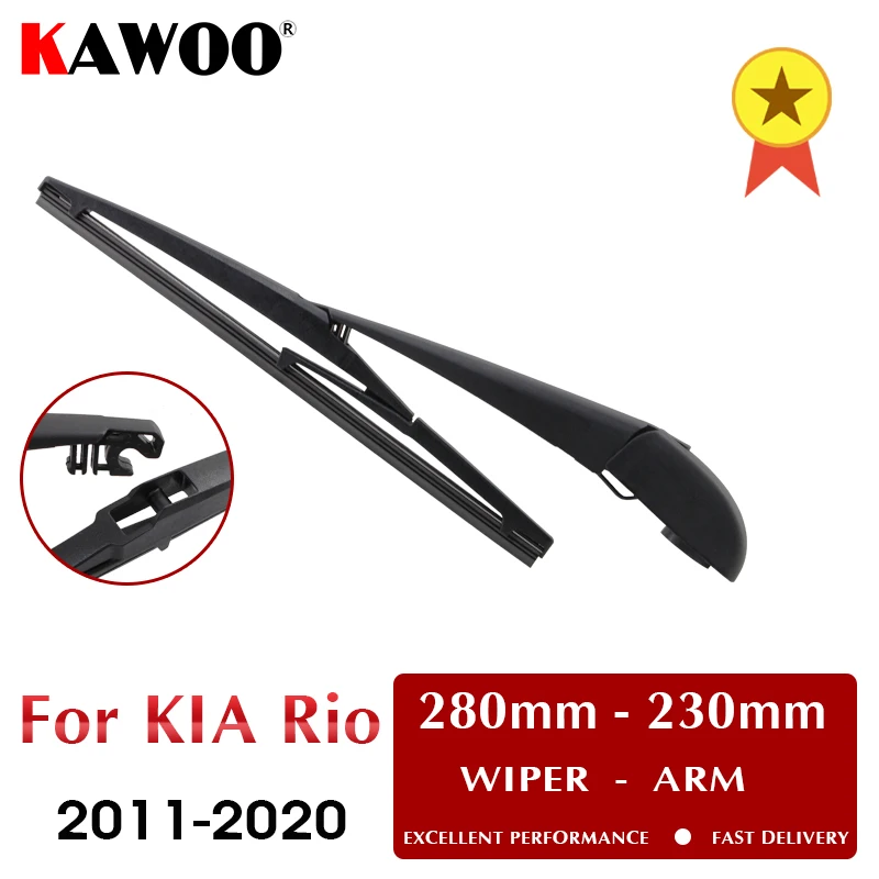 KAWOO Car Rear Wiper Blade Blades Back Window Wipers Arm For KIA RIO Hatchback (2011- 2020) 280mm Auto Windscreen Blade