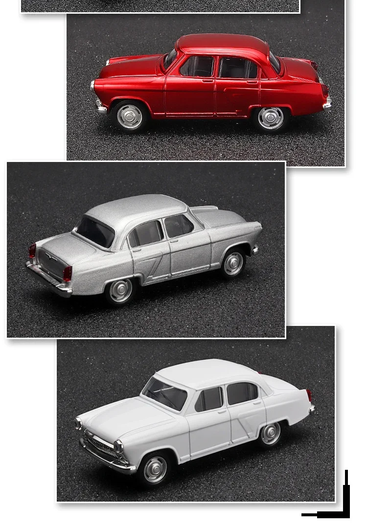 1/43 Volga GAZ-21 Alloy Car Model Diecasts Metal Toy Classic Vehicles Car Model Simulation Sound and Light Collection Kids Gifts