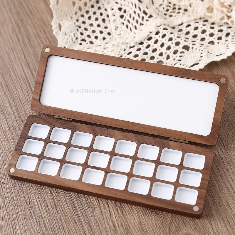 24-color 1ml Solid Watercolor Pigments Separate Packaging Wooden Boxes Art Students' Painting Sketching Portable Color Palette