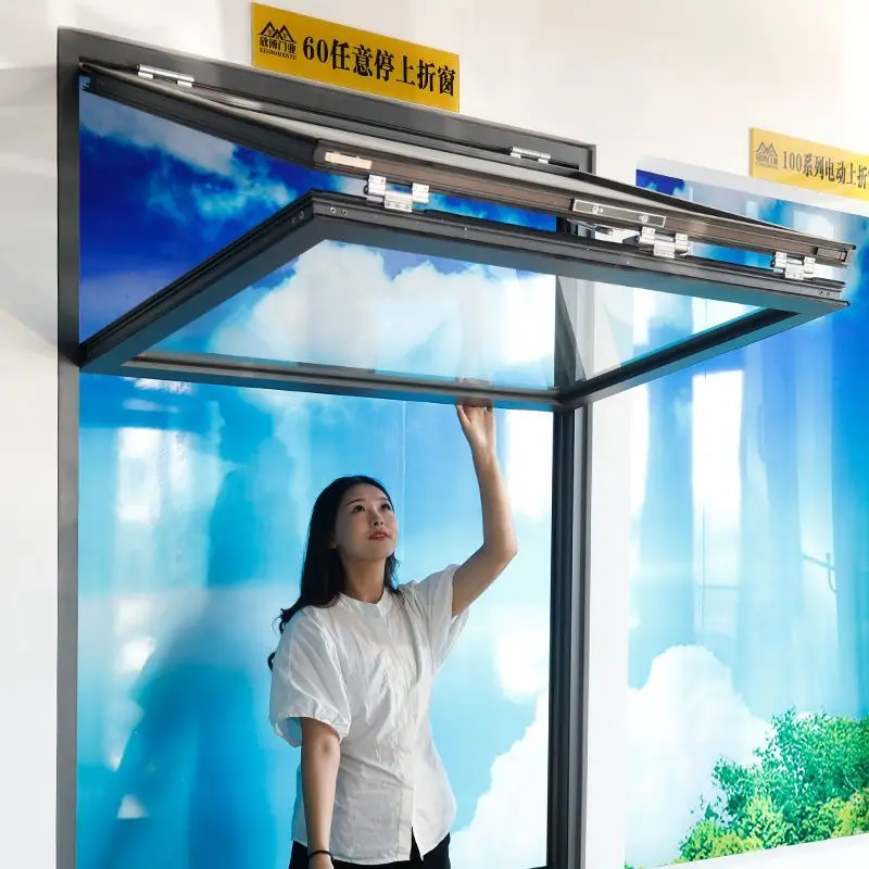 Custom Folding Window Aluminum Alloy Anywhere Suspension Full Open Bar Coffee Milk Tea Shop Window Lift Window Customization Int