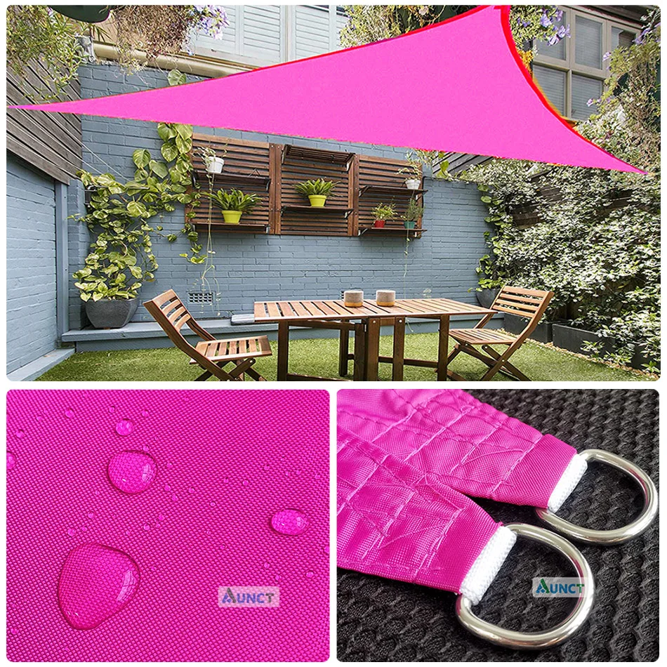 Rose Red 420D Waterproof Sun Shade Sail Square Rectangle Triangle Garden Terrace Canopy Pool Shade Camp Hiking Yard Awning