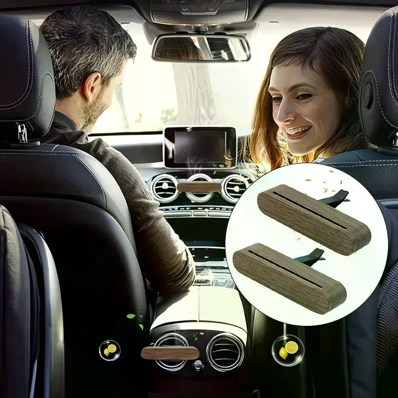 Refillable Wooden Car Air Vent Diffuser Clip Vehicle Aromatherapy Long Lasting Fragrance Decor