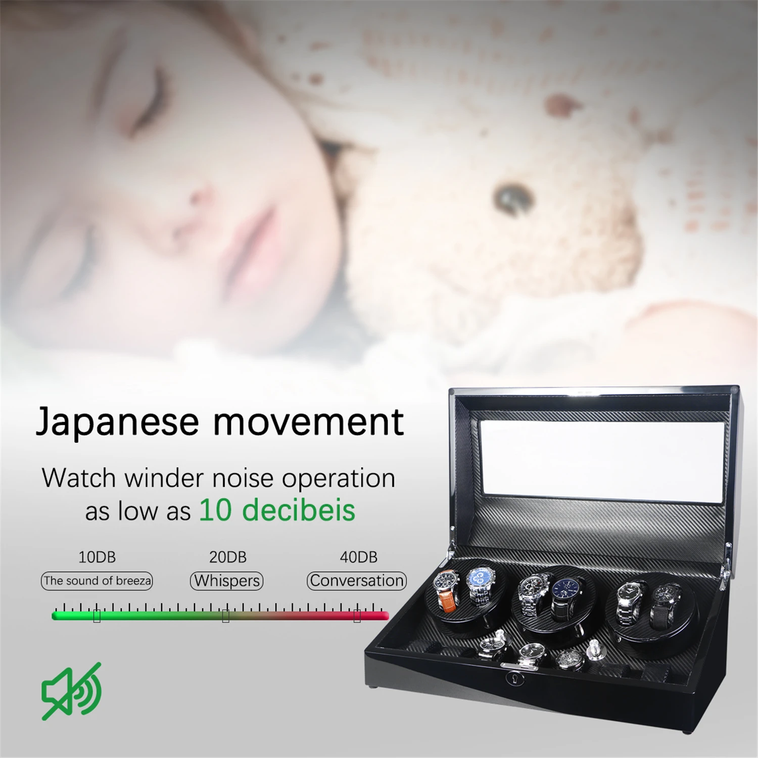 6+7 Watches Automatic Watch Winder Box Reel Winder Japan MABUCHI Motor With 5 Modes Control For Self Winding Watches