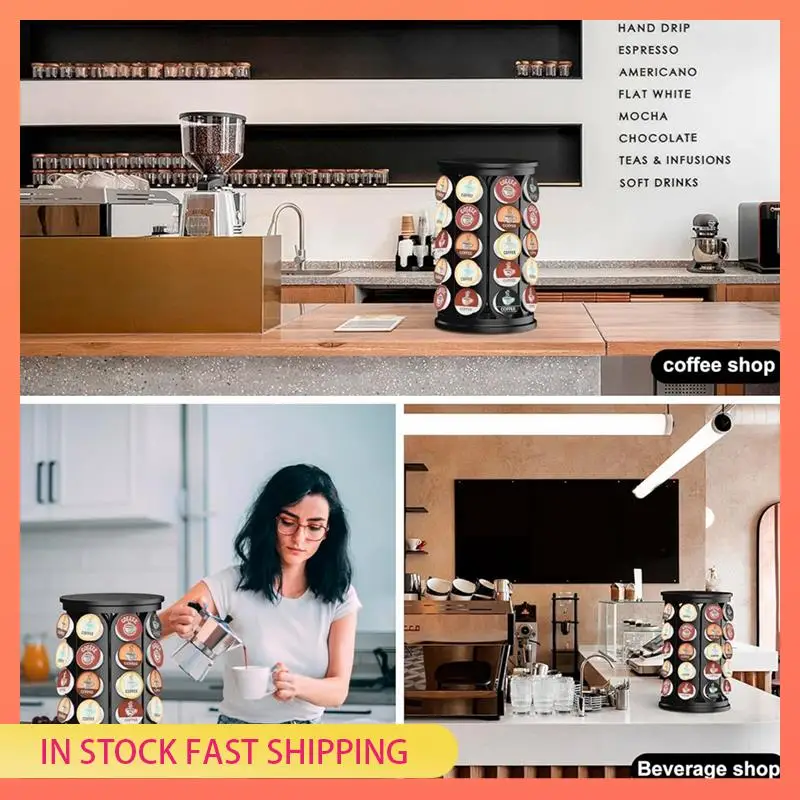 AA05 Coffee Pod Carousel Organizer: For 40 K Cup Pods, Coffee Capsule Holder, Home Or Office Kitchen Counter