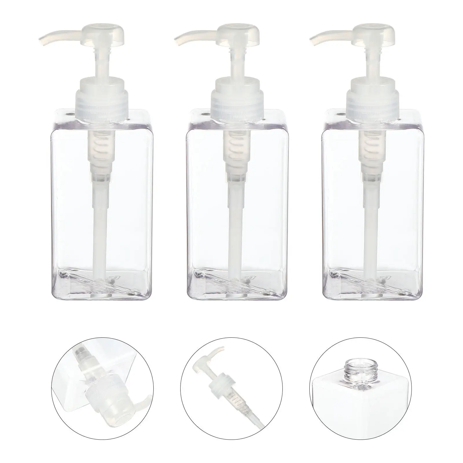 

3Pcs Shower Gel Bottles Refillable Plastic Pump Bottles for Travel Body Lotion Hand Cream Portable Dispenser Toiletries