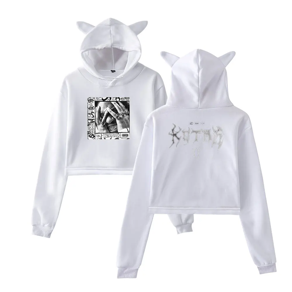 Denzel Curry Cat Cropped Hoodies  Tour Merch Unisex long sleeves Sweet Streetwear